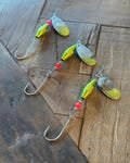 Salmon and steelhead spinner lure, 3/8 oz torpedo body on Gamakatsu siawash hook.