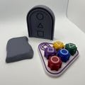 Squid Games 2 Gonggi Game With Display Stand & Flying Stone Game 3D Printed